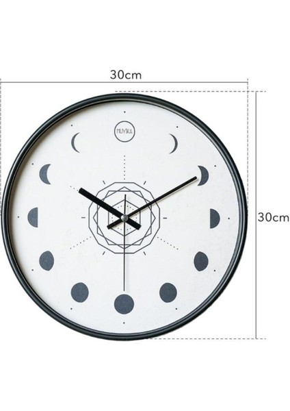 Muyika Design Muyika Iniziare Dolunay Gerçek Cam 30  cm  Sessiz Mekanizma Duvar Saati Pds-30