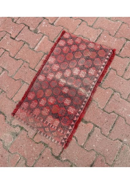 42X79 cm El Dokuma Anadolu Kilim Küçük Boy Kırmızı Renk Kilim