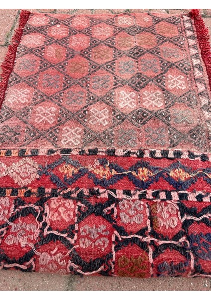 42X79 cm El Dokuma Anadolu Kilim Küçük Boy Kırmızı Renk Kilim