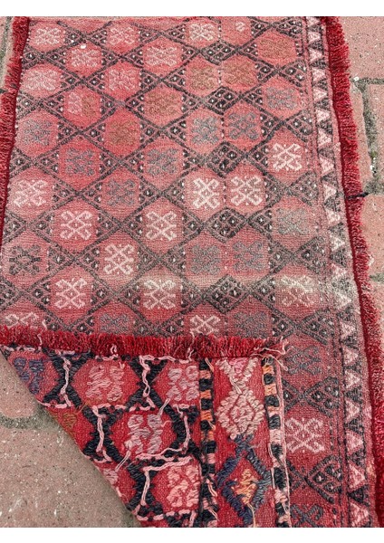 42X79 cm El Dokuma Anadolu Kilim Küçük Boy Kırmızı Renk Kilim