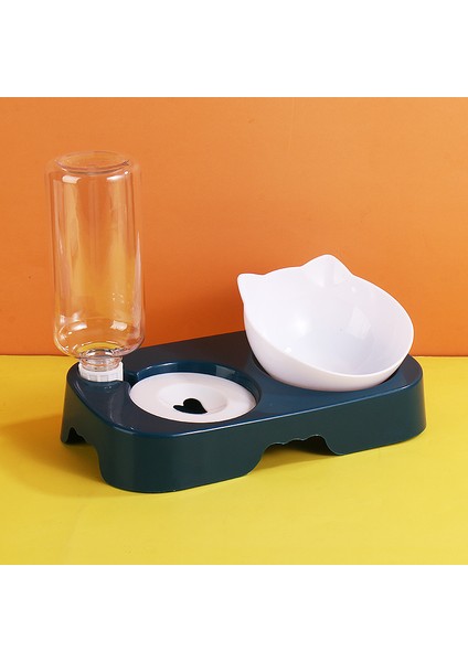 Beyaz Stil Köpek Kasesi ile Stand Otomatik Su Deposu Besleyici Kedi Mama Kasesi 2'ü 1 Arada Sıçrama Geçirmez Su Kabı Yükseltilmiş Çıkarılabilir (Yurt Dışından)