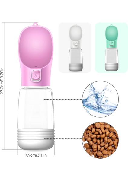 Pembe Tarzı 350ML Taşınabilir Köpek Su Şişesi Küçük Büyük Köpekler Kase Açık Yürüyüş Yavru Pet Seyahat Su Şişesi Kedi Içme Kase Köpek Malzemeleri (Yurt Dışından) indirimleri