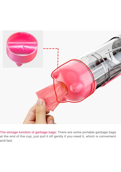 Pembe Stil 300ML Gıda Kutusu ile Kommılıfe Taşınabilir Kedi Köpek Su ve Yiyecek Kabı Pislik Torbası ile 3ü 1 Arada Sızdırmaz Çok Fonksiyonlu Köpek Su Kabı (Yurt Dışından) modelleri