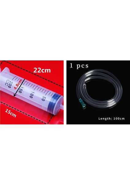 200CC ve 100CM Hortum Stili 500ML Büyük Kapasiteli Şırınga Yeniden Kullanılabilir Pompa Ölçüm ve Hortum Çizim Mürekkep Pet Sıvı Yağ Tutkal Uygulayıcı Için (Yurt Dışından)