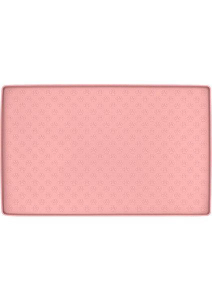 Açık Pembe Tarzı 60X42CM Köpekler ve Kediler Için Silikon Mama Matı Pati Desenli Yemek ve Su Kabı Altlığı - Kolay Temizlenebilir (Yurt Dışından)