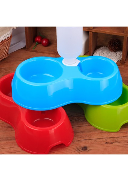 Yeşil Stil Otomatik Evcil Hayvan Köpek Kediler Için Plastik Çift Mama ve Su Kasesi - Su Dağıtıcı Mama Kapları (Yurt Dışından) modelleri