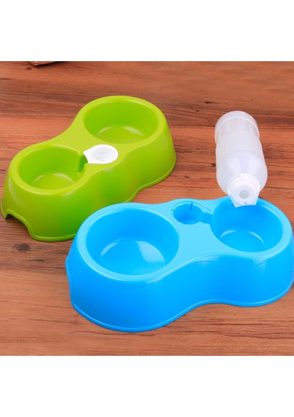 Yeşil Stil Otomatik Evcil Hayvan Köpek Kediler Için Plastik Çift Mama ve Su Kasesi - Su Dağıtıcı Mama Kapları (Yurt Dışından) fırsatları