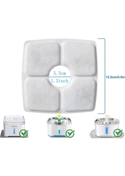 B Tarzı 6 Adet Aktif Karbon Filtreli Kedi ve Köpek Su Çeşmesi Yedek Filtre Pamuk 3 Katlı Filtrasyon Sistemi (Yurt Dışından) fiyatları