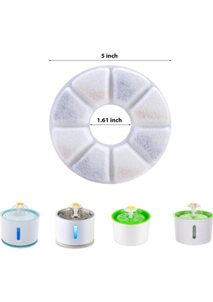 B Tarzı 6 Adet Aktif Karbon Filtreli Kedi ve Köpek Su Çeşmesi Yedek Filtre Pamuk 3 Katlı Filtrasyon Sistemi (Yurt Dışından) modelleri