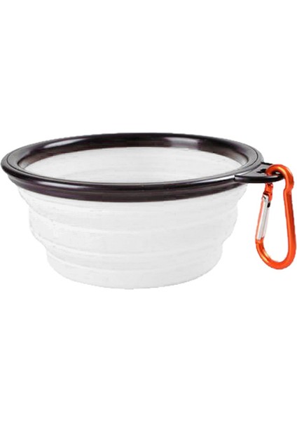 Beyaz Stil 1000ML (17.5X13X7CM) Katlanabilir Silikon Köpek Mama ve Su Kabı Kamp Seyahati Taşınabilir Katlanabilir Pet Kabı Teller ile Pet Ürünleri (Yurt Dışından)