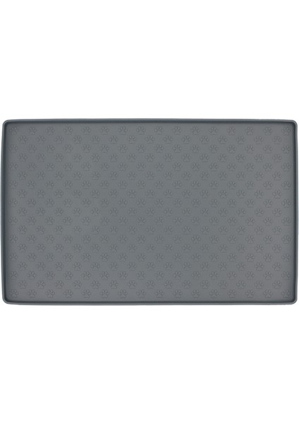 Gri Tarzı 46X30CM Köpekler ve Kediler Için Silikon Mama Matı Pati Desenli Yemek ve Su Kabı Altlığı - Kolay Temizlenebilir (Yurt Dışından)