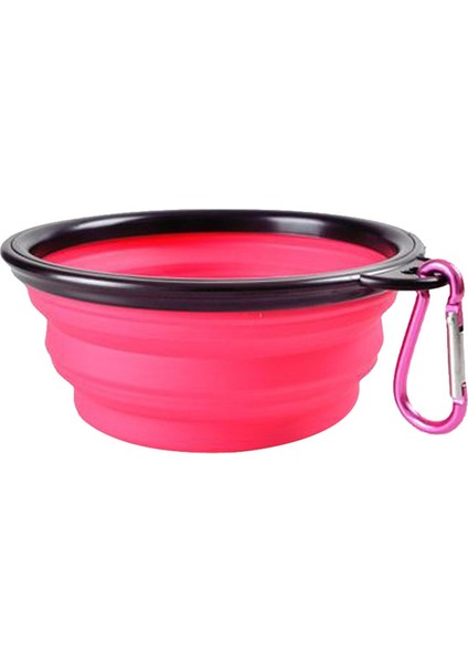Pembe Tarzı 1000ML (17.5X13X7CM) Katlanabilir Silikon Köpek Mama ve Su Kabı Kamp Seyahati Taşınabilir Katlanabilir Pet Kabı Teller ile Pet Ürünleri (Yurt Dışından)