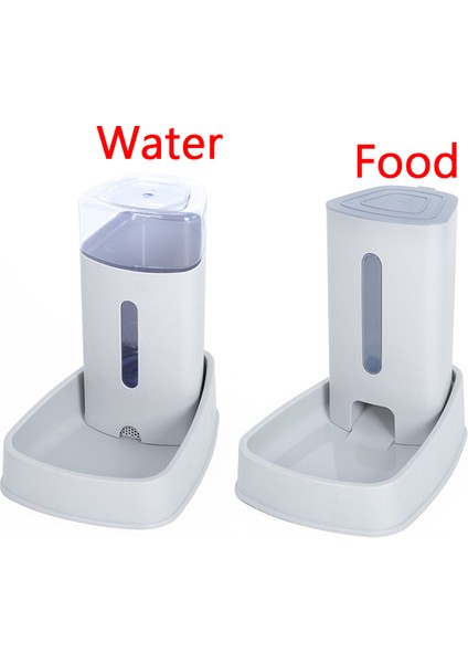Gri-B Tarzı Suçlu 2 Parça Kedi ve Köpek Otomatik Mama ve Su Kabı Seti - Kedi ve Köpekler Için Otomatik Su Içme ve Mama Kabı - Deterjan ve Içme Şişesi (Yurt Dışından)