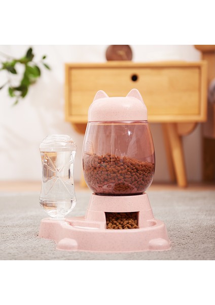 Pembe Tarzı 2.2l Pet Köpek Kedi Otomatik Su Kasesi Köpekler Içme Suyu 528ML Şişe Yavru Kase Yavaş Yeme Kap Konteyner Malzemeler (Yurt Dışından)