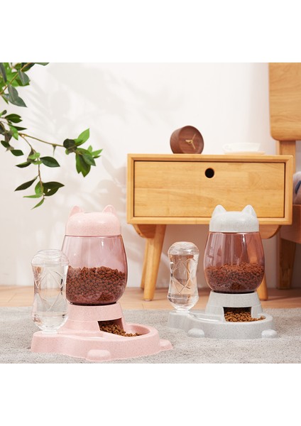 Pembe Tarzı 2.2l Pet Köpek Kedi Otomatik Su Kasesi Köpekler Içme Suyu 528ML Şişe Yavru Kase Yavaş Yeme Kap Konteyner Malzemeler (Yurt Dışından) indirimleri