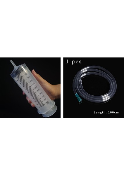 550CC ve 100CM Hortum Stili 500ML Büyük Kapasiteli Şırınga Yeniden Kullanılabilir Pompa Ölçüm ve Hortum Çizim Mürekkep Pet Sıvı Yağ Tutkal Uygulayıcı Için (Yurt Dışından)