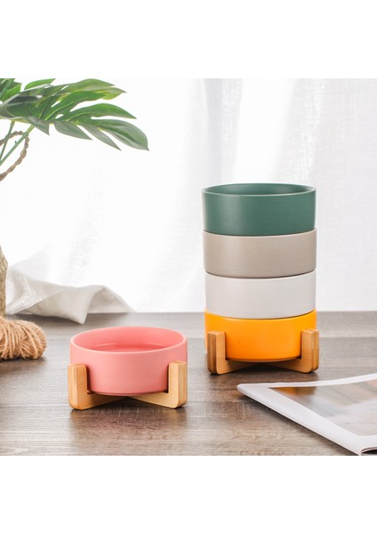 2 Stil Beyaz Set Seramik Kedi Köpek Kasesi Ahşap Standıyla Sıçrama Yapmayan Mama ve Su Kabı - Küçük Kediler ve Köpekler Için Mama Kabı (Yurt Dışından) indirimleri