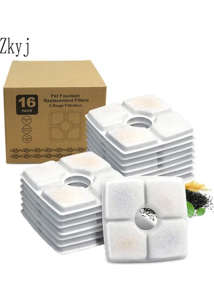 B Tarzı 24PC Aktif Karbon Filtreli Kedi ve Köpek Su Çeşmesi Yedek Filtre Pamuk 3 Katlı Filtrasyon Sistemi (Yurt Dışından) fırsatları