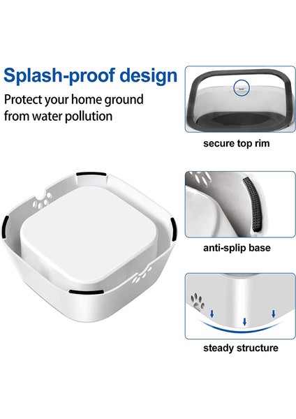 Gri Tarzı 1.5l Köpek Su Kabı Makinesi Taşınabilir Yüzen Kase Kedi Su Kabı Yavaş Su Dağıtıcı Taşma Karşıtı Evcil Hayvan Içme Aparatı 24 Saatte (Yurt Dışından) indirimleri