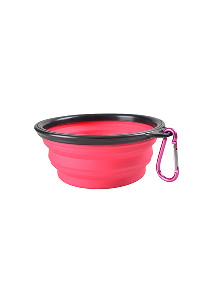 Pembe Stil 350 ml Büyük Açık Hava Köpek Silikon Katlanabilir Kase Taşınabilir Su Kase Köpekler Yavru Gıda Katlanabilir Pet Kase Oyuncak (Yurt Dışından)