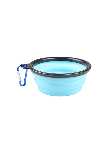Açık Mavi Stil 350 ml 350ML Küçük Büyük Silikon Katlanır Kase Açık Taşınabilir Su Kase Köpekler Yavru Yem Katlanabilir Evcil Hayvan Deri Kase Kase (Yurt Dışından)
