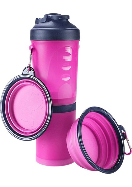 Pin-3 Tarzı Katlanabilir Silikon Kase ile Taşınabilir ve Katlanabilir Su Şişesi Yiyecek Konteyneri Dış Mekan Seyahat Köpek Kedi Kase Kase. (Yurt Dışından)