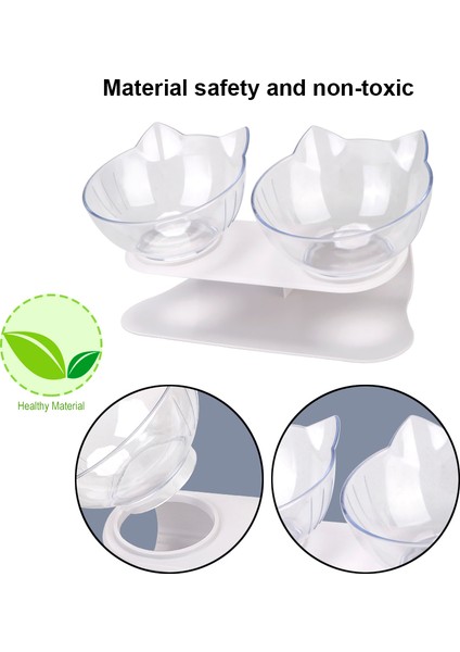 Beyaz Stil Kaymayan Kedi ve Köpek Mama Kabı Çiftli Mama Kabı Yükseltilmiş Stand ile Su Kabı Kediler ve Köpekler Için Mama ve Su Kabı Pet Ürünleri Kedi Mama Kabı (Yurt Dışından) modelleri