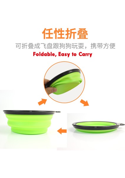 Beyaz Stil 350 ml Büyük Katlanabilir Köpek Evcil Hayvan Silikon Kase Açık Seyahat Taşınabilir Yavru Yiyecek Kabı (Yurt Dışından) indirimleri