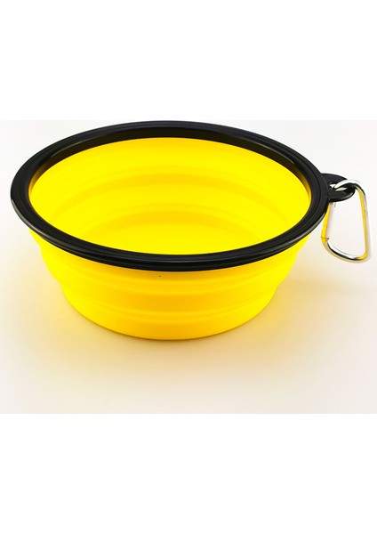 Sarı Stil 350ML (13X9X5.5CM) Katlanabilir Silikon Seyahat Köpek Kasesi Yürüyüş Taşınabilir Su Kasesi Küçük Orta Köpek Kedisi Kase Pet Yemek Kabı (Yurt Dışından)