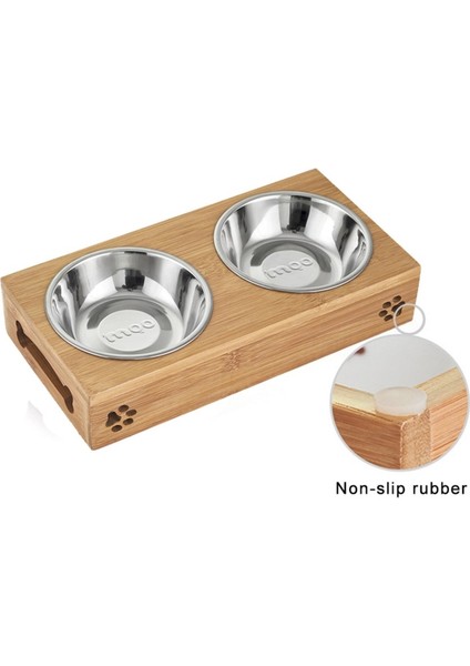 Paslanmaz Iki Stil S Beden Ev Evcil Paslanmaz Çelik Seramik Yem ve Içme Kapları Kombinasyonu ile Köpek Kedi Yavrusu Için Bambu Çerçeveli (Yurt Dışından) modelleri
