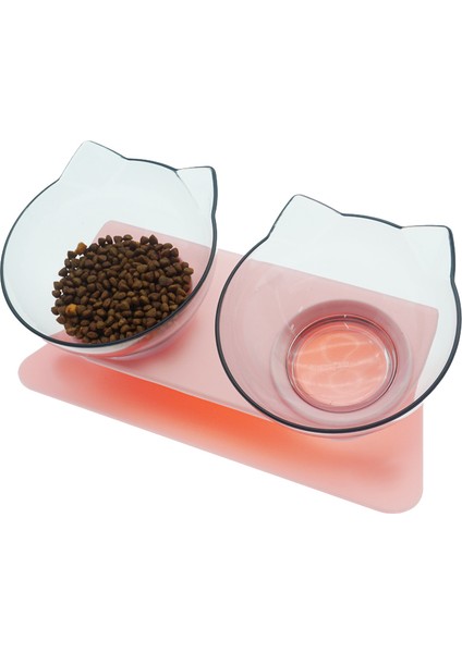 Pembe Tek Stil Kaymaz Çift Kedili Kase Köpek Kase ile Standı Evcil Hayvan Kedi Su Kasesi Kediler Için Yiyecek Evcil Hayvan Kasesi Köpekler Için Ürünler. (Yurt Dışından) fırsatları