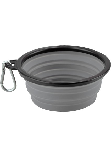 Gri Stil 1000ML Katlanabilir Silikon Köpek Mama ve Su Kabı Açık Kamp Seyahat Taşınabilir Katlanabilir Kase Toka ile Pet Ürünleri (Yurt Dışından)