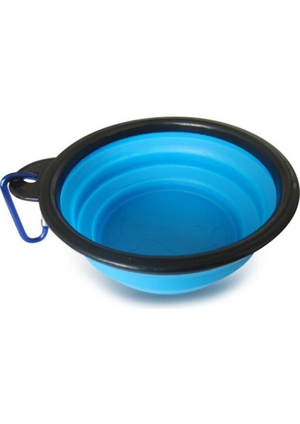 Açık Mavi Tarzı Evde ve Seyahatte Kullanıma Uygun Kedi ve Köpekler Için Taşınabilir Katlanabilir Silikon Mama ve Su Kabı 1 Adet (Yurt Dışından)