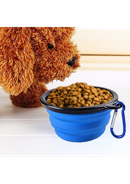 Açık Mavi Tarzı Evde ve Seyahatte Kullanıma Uygun Kedi ve Köpekler Için Taşınabilir Katlanabilir Silikon Mama ve Su Kabı 1 Adet (Yurt Dışından) fırsatları