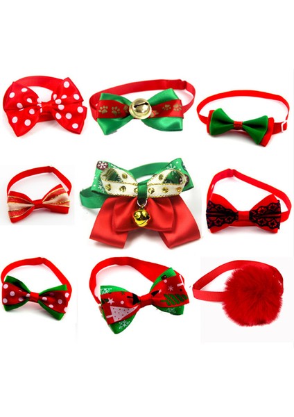 No.9 Tarzı 1 Adet Köpek Papyon Xmas Boyun Askısı Köpek Kedi Noel Kedi Kolye Kediler Köpekler Aksesuarlar Pet Dekor (Yurt Dışından)