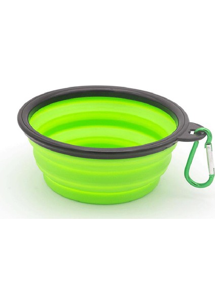 Yeşil Stil 1000ML Silikon Köpek ve Kedi Kasesi Karabina ile Katlanabilir Seyahat Kasesi Beslenme Su Kabı Evcil Hayvan Aksesuarları (Yurt Dışından)