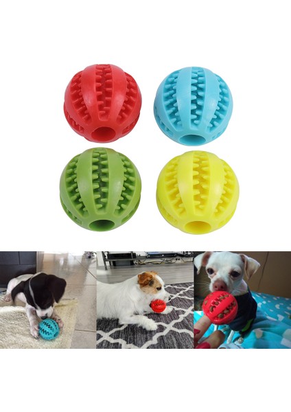 Sarı Stil Köpek Oyuncakları Lastik Top Diş Temizleme Elastikiyet Küçük Büyük Köpek Oyuncakları Lastik Pet Top Atıştırmalık Topu (Yurt Dışından)