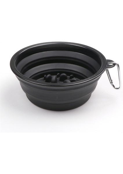 Siyah Stil L-1000ML Küçük ve Büyük Köpekler Için Seyahat Yavaş Yem Kabı Katlanabilir Tokalı Evcil Hayvan Deri Yavru Köpek Kedi Kapları Evcil Hayvan Ürünleri Gamelle Chien (Yurt Dışından)