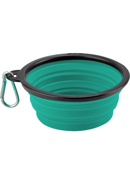 Yeşil Stil 1000ML Katlanabilir Silikon Köpek Mama ve Su Kabı Açık Kamp Seyahat Taşınabilir Katlanabilir Kase Toka ile Pet Ürünleri (Yurt Dışından)