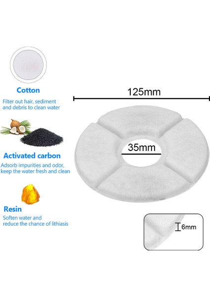 Yuvarlak 8 Parça Tarzı Kedi Su Filtresi Aktif Karbon Kedili Içecek Filtreleri Kutusu Için Evcil Köpek Yuvarlak Içme Sebili Değiştirildi (Yurt Dışından) modelleri