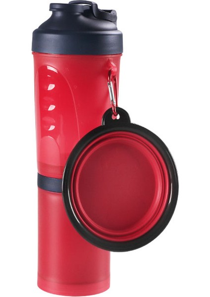 Kırmızı-05 Tarzı Katlanabilir Silikon Kase ile Taşınabilir ve Katlanabilir Su Şişesi Yiyecek Konteyneri Dış Mekan Seyahat Köpek Kedi Kase Kase. (Yurt Dışından)