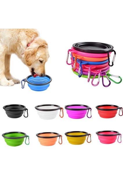 Huoxun Shop A Siyah Stil 1000ML (17.5X13X7CM) Katlanabilir Silikon Köpek Mama ve Su Kabı Kamp Seyahati Taşınabilir Katlanabilir Pet Kabı Teller ile Pet Ürünleri (Yurt Dışından)