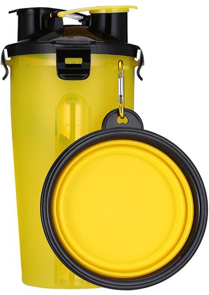 1 Kase Stili ile Sarı Katlanabilir Silikon Mama Kabı ile Taşınabilir ve Su Kabı Dış Mekan Seyahat Köpek Kupası Evcil Hayvan Malzemeleri (Yurt Dışından)