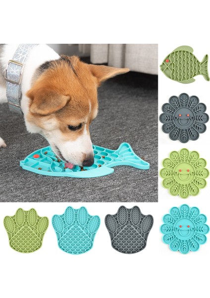 Yeşil C Stili Ev Evcil Hayvan Köpek Yavaş Yem Kasesi Pençe Şekilli Mama Tabak Silikon Köpek Yalama Matı Güvenli Toksik Olmayan Eğitim Tabak (Yurt Dışından)