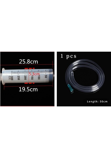 300CC ve 50CM Hortum Stili 500ML Büyük Kapasiteli Şırınga Yeniden Kullanılabilir Pompa Ölçüm ve Hortum Çizim Mürekkep Pet Sıvı Yağ Tutkal Uygulayıcı Için (Yurt Dışından)