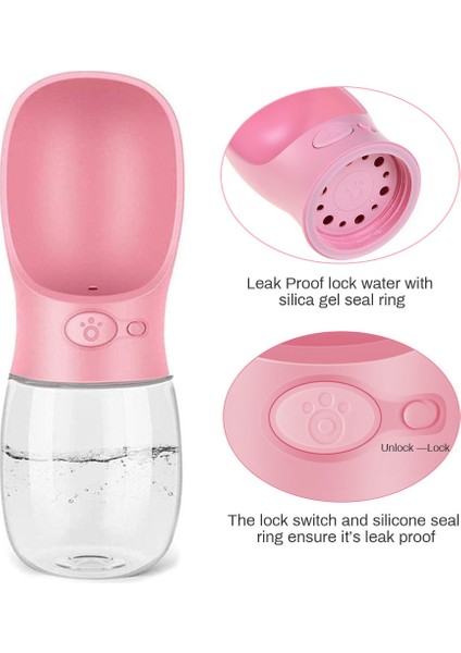 A-Pembe Tarzı 550ML Köpekler Için Taşınabilir Su ve Yem Kabı Pet Köpek Su Şişesi Kase Açık Seyahat Içme Kase Köpekler Için Su Kabı (Yurt Dışından) fiyatları