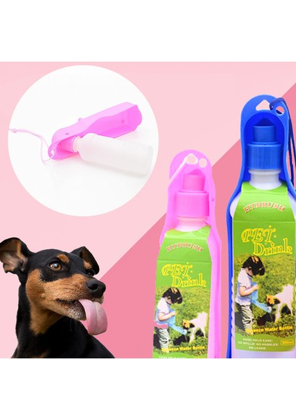 Pembe Stil 250ML Yaratıcı Pet Köpek Su Şişesi Plastik Taşınabilir Su Şişesi Evcil Hayvanlar Için Açık Seyahat Içme Su Kabı (Yurt Dışından)