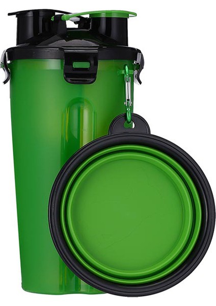 1 Kase Stili ile Yeşil Katlanabilir Silikon Mama Kabı ile Taşınabilir ve Su Kabı Dış Mekan Seyahat Köpek Kupası Evcil Hayvan Malzemeleri (Yurt Dışından)