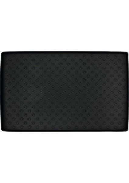 Siyah Stil 46X30CM Köpekler ve Kediler Için Silikon Mama Matı Pati Desenli Yemek ve Su Kabı Altlığı - Kolay Temizlenebilir (Yurt Dışından)