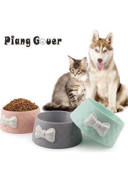 Pembe Tarzı Evcil Köpek Kedi Yavru Sevimli Kurdele Tasarımlı Mama Kabı - Turkish (Yurt Dışından) modelleri